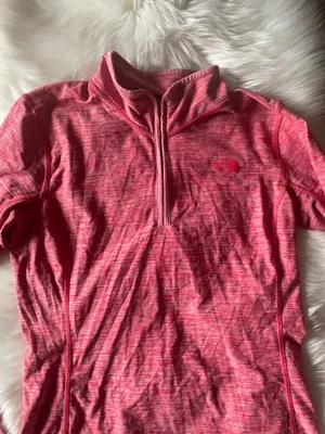The North Face Women's Pink Quarter Zip Pullover Athletic Top Thumbholes thumbnail 4