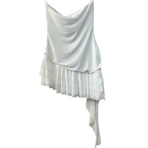 MAJORELLE Clara Ruffle Hem Strapless Mini Dress in White Bridal Medium NWT thumbnail 6