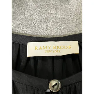 Ramy Brook Jackson Blouse Medium Black Cold Shoulder Lace Trim Date Night Top thumbnail 5