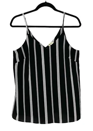 Japna Black And White Stripes Tank Top Size L thumbnail 1