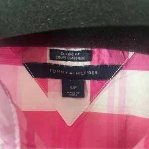 Tommy Hilfiger plaid pink & white classic fit shirt size small thumbnail 11
