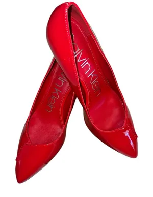 Calvin Klein • Bright Red Callia Pumps With 3 Inch Heels • Size 9 thumbnail 1