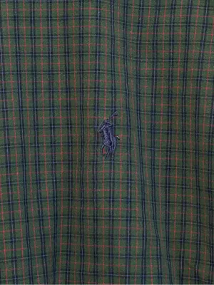 Ralph Lauren Plaid Oversized Button Down Shirt Size Large XL Women’s Green Blue thumbnail 5