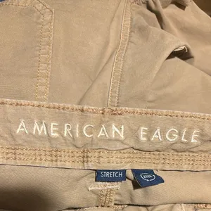 American Eagle Real Good Parachute Baggy Jogger Sz 8 Cargo Pockets Khaki thumbnail 7