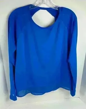 FILA Sport Women's‎ Long Sleeve Top Blue M Moisture-Wicking Quick-Dry Open Back thumbnail 1