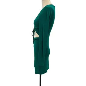 Princess Polly Kylie Mini Dress‎ Forest Green Cut-Out Ruched Bodycon Size US 8 thumbnail 7