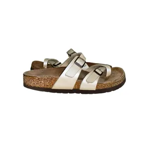 Birkenstock Mayari Birko-Flor Strappy Toe Loop White Faux Leather Sandals EU 36 thumbnail 2