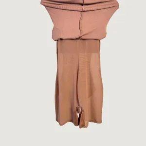 Popilush Built-In Shapewear Ribbed Slip Dress Mauve Pink Sleeveless Midi Large thumbnail 6