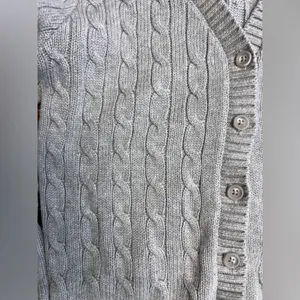 Brandy Melville Gray Chunky‎ Cable Knit Cardigan Button Y2K Bella Swan Sweater thumbnail 4