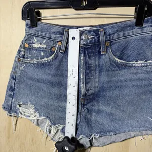 Agolde Parker Denim Shorts Womens 25 Distressed Cutoff‎ Raw Hem High Rise thumbnail 5