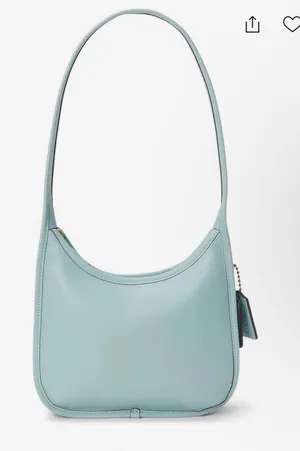 Coach Curve‎ Zip Bag Light Blue Leather Shoulder Purse New with Tags thumbnail 1
