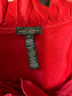 Ralph LaurenRed Ruffled Blouse thumbnail 6