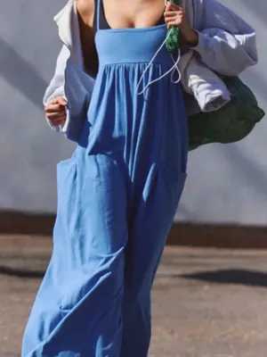 FP Movement by Free People Relaxed Wide-Leg Jumpsuit in Sky Blue thumbnail 2