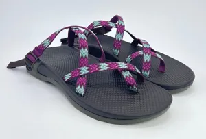 Chaco Zong EcoTread Sandals Womens 10 Berry Teal Toe Loop J104904 Discontinued thumbnail 1