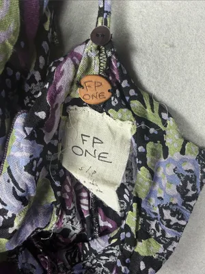 Free People Floral Spaghetti-Strap Romper in Black, Lavender, Lime thumbnail 2