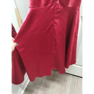 Camille La Vie Size 2 Red Ruched Satin Sweetheart Mermaid Dress Prom Gown thumbnail 6