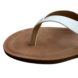 NWOB Soda Ella White Flip Flop Sandals Brown Footbed Size 10 thumbnail 4
