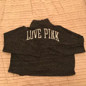 PINK Victoria’s Secret Quarter Button Up Cropped Sweatshirt thumbnail 4