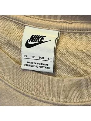 Nike cream sweatshirt small swoosh logo neutral basic cozy pullover Size XS thumbnail 5