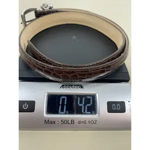 Y2K Brighton Brown Crocodile Embossed Leather Charm Belt M/L 32 Silver Buckle thumbnail 16