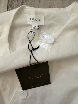 Anthropologie NWT Le Lis Luana Asymmetrical Cotton Minimalistic Neutral Top size xs thumbnail 9
