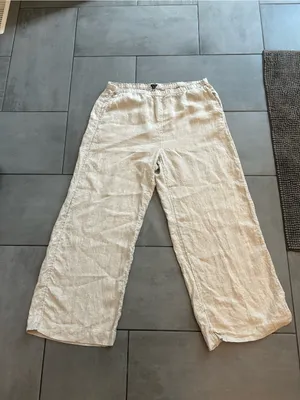 J. Crew Stratus Pant in Linen in Cream / White thumbnail 2