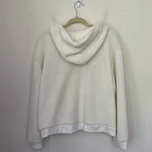 Colosseum K-State Cream Fuzzy 1/4 Button Up Hooded Pullover Top ~ Size M thumbnail 2