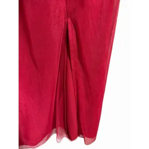 Little Mistress Lace Long Sleeve High Neck Maxi Dress‎ Red Women's Size 6 thumbnail 13
