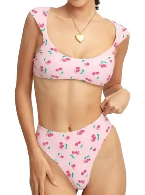 Blackbough Reversible Cherry Bikini Set Womens Small thumbnail 1