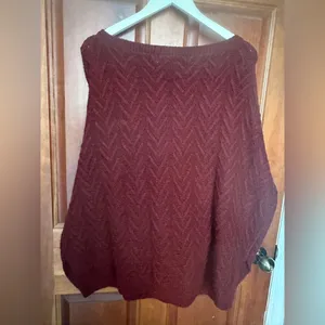 Pink lily extra large maroon Cable net oversized sweater thumbnail 5