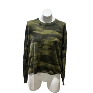 VICI Women's Camouflage Knit Long Sleeve Top Size L Green Casual thumbnail 6