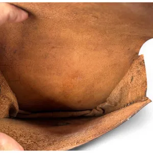 Vintage Hand Tooled Leather Rose Saddle Bag Brown Whipstitch Crossbody Purse thumbnail 5