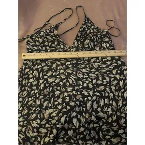 Free People Printed Hang on slip Dress Night Combo Black Tan Size S/P thumbnail 7