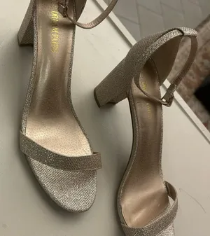 Heels Shimmering Silver Heeled Sandals Dream Paris Size 12 thumbnail 1