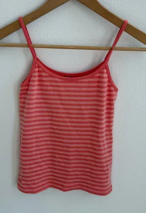 NWT John Galt Brandy Melville Pink Red Striped Tank Top thumbnail 1