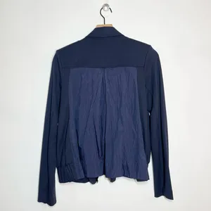 CAbi Moto Chance Jacket Women's‎ Size Small Navy Blue Asymmetrical Zipper thumbnail 4