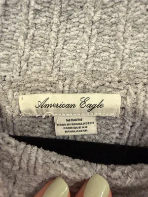 American Eagle chenille‎ Mock Neck Sweater — Gray thumbnail 2