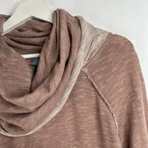 FP Beach Free People S / M Top Cowlneck Cocoon Pullover Oversized Slouchy Rose thumbnail 6