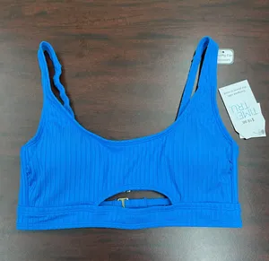 NWT Time and Tru Blue Cutout Bikini Top thumbnail 1