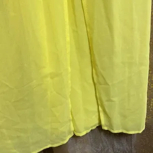 NWT No Boundaries crochet trim neon yellow maxi dress Juniors size S (3-5) thumbnail 6