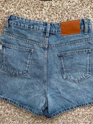 Princess Polly Mid-Rise Blue Denim Jean Shorts size 4 thumbnail 3