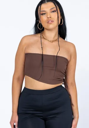 Princess Polly Leala Tube Top in Brown thumbnail 1