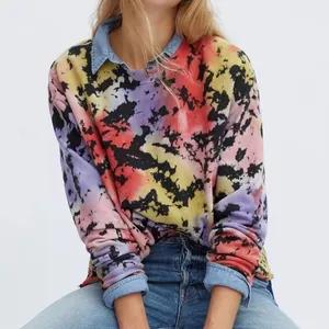 Anthropologie LETLUV Retro Artsy Eco Aesthetic Cotton Tie Dye Crewneck small thumbnail 1