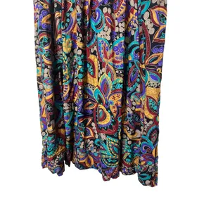 EXPOSÉ Skirt Womens Size Small Paisley Maxi ALine‎ Pleated Vintage USA Boho thumbnail 3