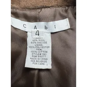 CAbi Womens Brown Wool Blend Ruffle Front Jacket fairy whimsical witchy cottage thumbnail 3