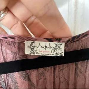 FREE PEOPLE Sleeveless Keyhole Boho Mauve Floral Babydoll Swing Slip Dress 882 thumbnail 7