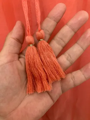 Tommy Bahama Lanai Breeze Double Layer Chiffon Tunic Dress M Coral Pink Tassel thumbnail 7