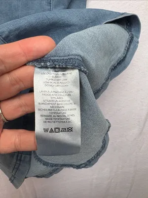 urban outfitters size medium blue Denim Ruffle Strap Dress western cowgirl thumbnail 7
