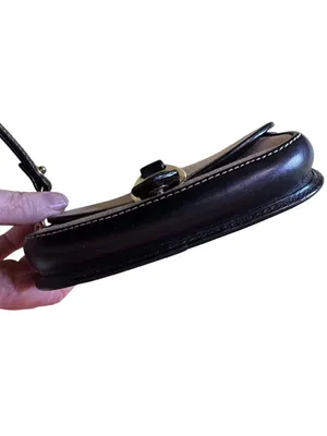 Dooney & Bourke Vintage Tan Canvas Flap Wristlet Black Leather Trim thumbnail 4
