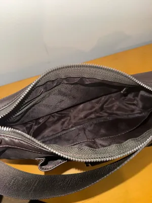 Black Leather Shoulder Bag with Buckle Accent thumbnail 3